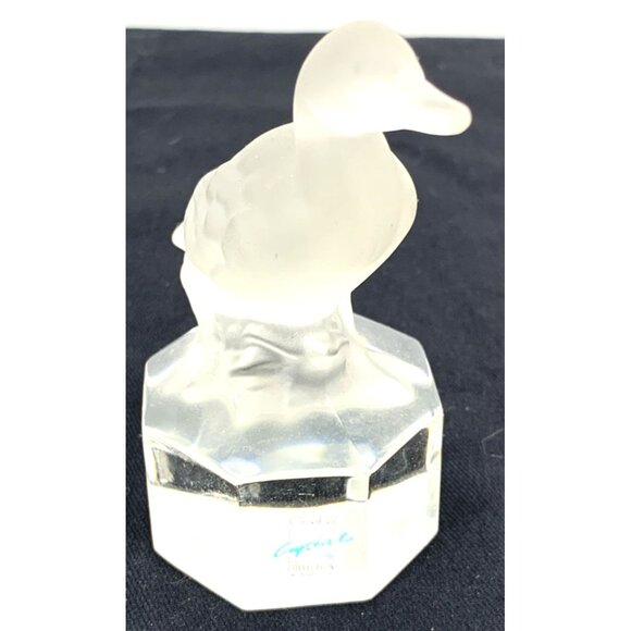 Goebel Crystal Frosted Glass Duck Signed 4" Vintage - Picture 1 of 8